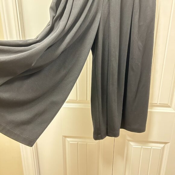 Uniqlo Elastic Waist Wide Leg Pleated Pants Black - Picture 2 of 6